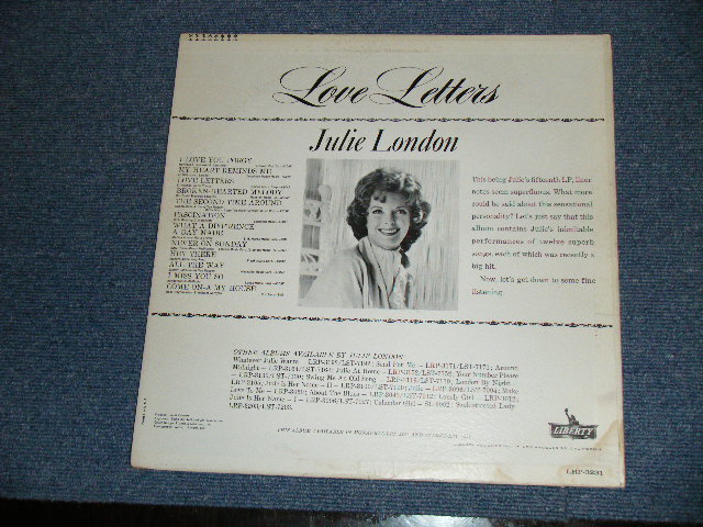 画像: JULIE LONDON - LOVE LETTERS ( Ex+/Ex++ Looks:Ex+ ) /1962 US AMERICA ORIGINAL MONO Used LP