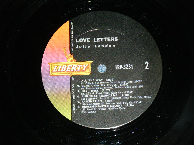 画像: JULIE LONDON - LOVE LETTERS ( Ex++/Ex+++ B-5:Ex+ ) /1962 US AMERICA ORIGINAL MONO Used LP