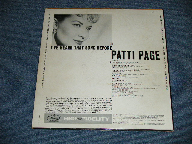 画像: PATTI PAGE   - I'VE HEARD THAT SONG BEFORE ( Ex+/E+++ )  / 1957 US AMERICA ORIGINAL"2nd Press Label"  MONO Used LP 