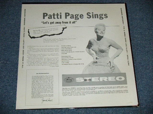 画像: PATTI PAGE - SINGS LET'S GET AWAY FROM IT ALL ( Ex++/Ex+++,Ex++ Looks:Ex )  /1959  US ORIGINAL STEREO Used LP