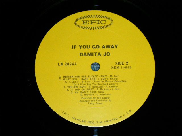 画像: DAMITA JO - IF YOU GO AWAY  ( MINT-/Ex+++ )  / 1965 US AMERICA ORIGINAL STEREO Used LP  