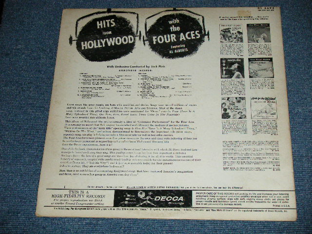 画像: THE FOUR ACES - HITS FROM HOLLYWOOD ( Ex/VG+++ Looks:VG+ )  / 1958  US AMERICA ORIGINAL 1st Press "All BLACK with SILVER PREINT Label"  MONO Used LP