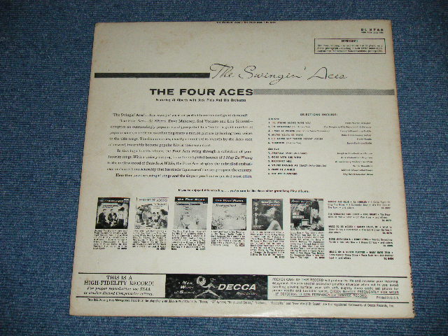 画像: THE FOUR ACES - The SWINGIN' ACES ( Ex++/Ex++ Looks:Ex+++ )  / 1958  US AMERICA ORIGINAL 1st Press "All BLACK with SILVER PREINT Label"  MONO Used LP