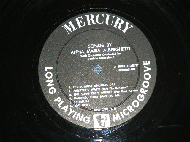 画像: ANNA MARIA ALBERGHETTI - SONGS BY ( Ex /Ex- ) / 1955 US AMERICA ORIGINAL "BLACK withSILVER Print Label"  MONO Used  LP