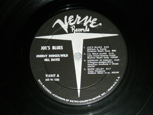 画像: JOHNNY HODGES / WILD BILL DAVIS - JOE'S BLUES  ( Ex++/Ex+++ )  / 1965 US AMERICA ORIGINAL   MONO Used LP