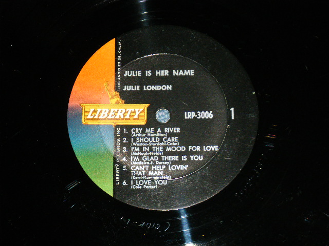 画像: JULIE LONDON - JULIE IS HER NAME ( DEBUT ALBUM )  (E+/Ex++ Looks:Ex+) / 1960 US AMERICA ORIGINAL MONO "2nd Press NON-Credit Front Cover""2nd Press Un-Glossy Jcaket " "3rd Press BACK Cover" "2nd PRESS Color LIBERTY LABEL" Used LP  