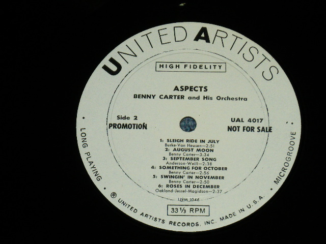 画像: BENNY CARTER and his Orchestra - ASPECTS  (Ex++,Ex+/Ex+++ : WOL,WOBC,STAMPOBC ) / 1959 US AMERICA ORIGINAL "WHITE LABEL PROMO"  MONO Used LP 