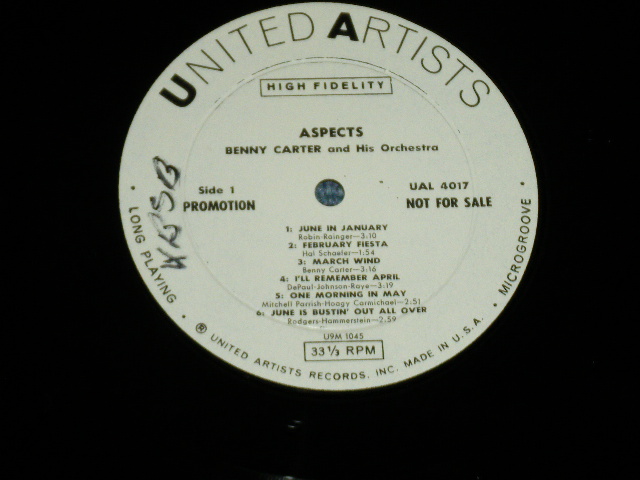 画像: BENNY CARTER and his Orchestra - ASPECTS  (Ex++,Ex+/Ex+++ : WOL,WOBC,STAMPOBC ) / 1959 US AMERICA ORIGINAL "WHITE LABEL PROMO"  MONO Used LP 