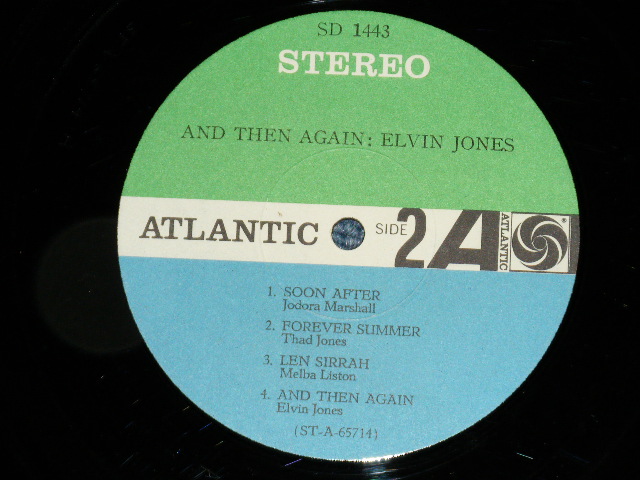 画像: ELVIN JONES - AND THEN AGAIN ( Ex++/E++ Looks:Ex+++ )  / 1965 US ORIGINAL "GREEN & BLUE Label"  STEREO Used LP  