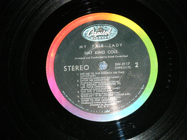 画像: NAT KING COLE  - MY FAIR LADY  ( Ex+/Ex++ Looks:Ex+++) / 1964 US AMERICA ORIGINAL 1st Press "BLACK with RAINBOW Band with CAPITOL Logo on TOP Label"  STEREO  Used LP