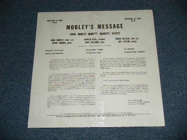 画像: HANK MOBLEY - MOBLEY'S MESSAGE  ( SEALED）　/ US AMERICA Reissue " BRAND NEW SEALED" LP 