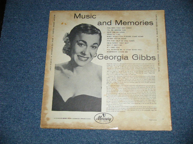 画像: GEORGIA GIBBS- - MUSIC AND MEMORIES   (  Ex++,VG+++/Ex+++ : Tape Seam)  / 1955 US AMERICA ORIGINAL MONO Used LP 