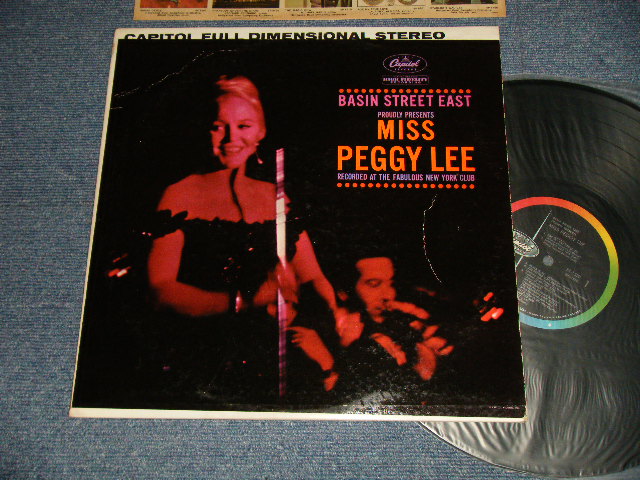 画像1: PEGGY LEE -BASIN STREET EAST (Ex++/MINT-~Ex+++) / 1961 US AMERICA ORIGINAL 1st Press "BLACK With RAINBOW 'CAPITOL' Logo on LEFT SIDE  Label"  STEREO Used LP 