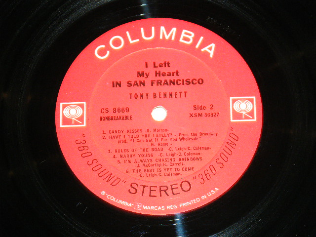 TONY BENNETT - I LEFT HEART IN SAN FRANCISCO / 1962 US ORIGINAL