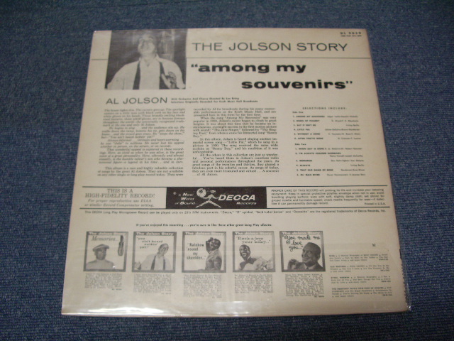 画像: AL JOLSON - THE JOLSON STORY "AMONG MY SOUVEWNIORS" / 1957 US ORIGINAL PINK LABEL PROMO LP 