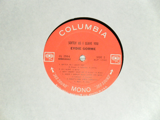 画像: EYDIE GORME - SOFTLY,AS I LEAVE YOU / 1967 US ORIGINAL MONO LP