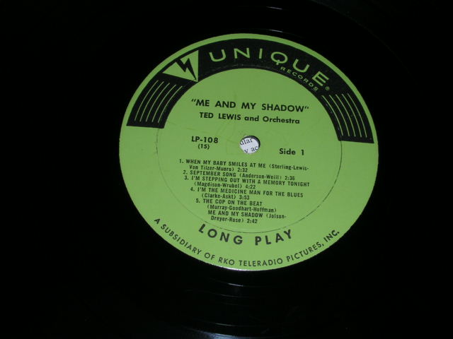 画像: TED LEWIS - ME AND MY SHADOW / 1950s US ORIGINAL MONO LP  