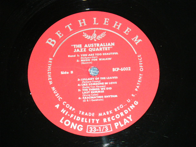 画像: THE AUSTRALIAN JAZZ QUARTET - THE AUSTRALIAN JAZZ QUARTET / 1955 US ORIGINAL MAROON Label HEAVY WEIGHT MONO LP  