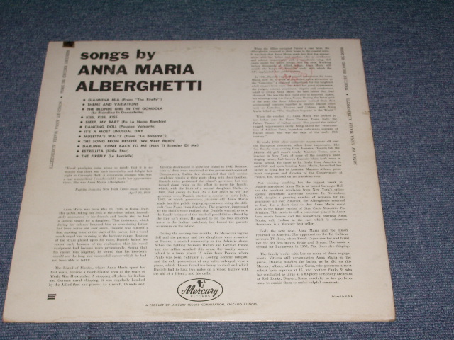 ANNA MARIA ALBERGHETTI - SONGS BY / 1955 US ORIGINAL MONO LP