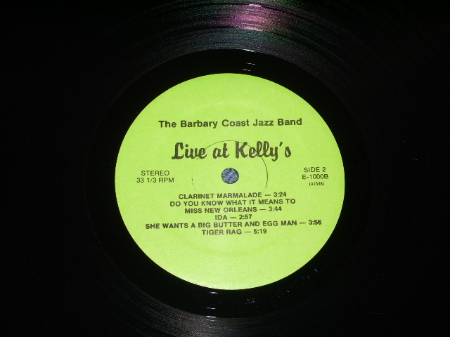 画像: THE BARBARY COAST JAZZ BAND - LIVE AT KELLY'S / 1983 US ORIGINAL LP