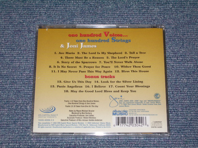 画像: JONI JAMES - ONE HUNDRED VOICES...ONE HUNDRED STRINGS & JONI JAMES (Original Album + Bonus ) / 2002 US Sealed CD