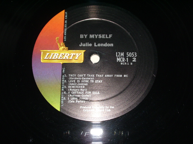 画像: JULIE LONDON - BY MYSELF ( Ex+/Ex+ Looks: Ex++ )  /1963? US AMERICA ORIGINAL "1st Press GOLD Color Logo Label"  Used LP