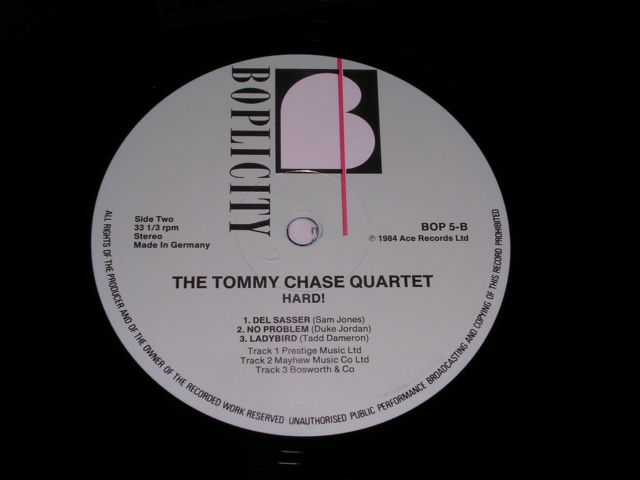 画像: TOMMY CHASE QUARTET - HARD! / 1984 UK ORIGINAL LP 