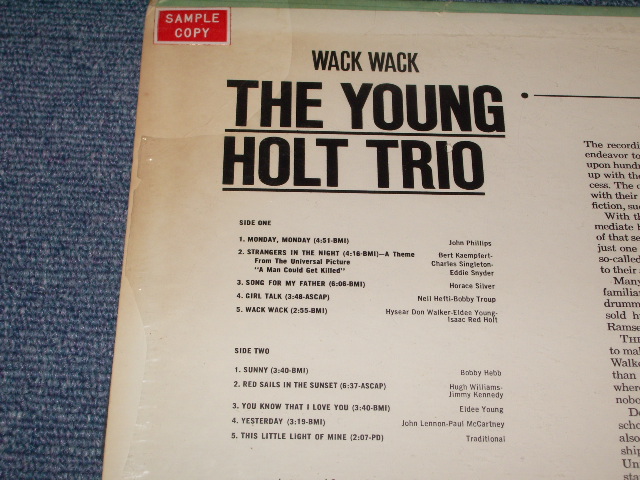 画像: THE YOUNG-HOLT TRIO - WACK WACK / 1966 US ORIGINAL PROMO STEREO SEALED LP 