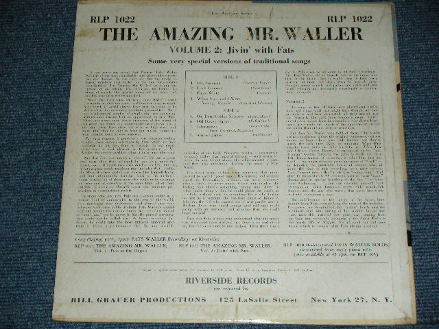 画像: FATS WALLER - THE AMAZING MR. WALLER VOL.2 : JIVIN' WITH FATS /1953 US ORIGINAL RED WAX Vinyl Used 10"LP  