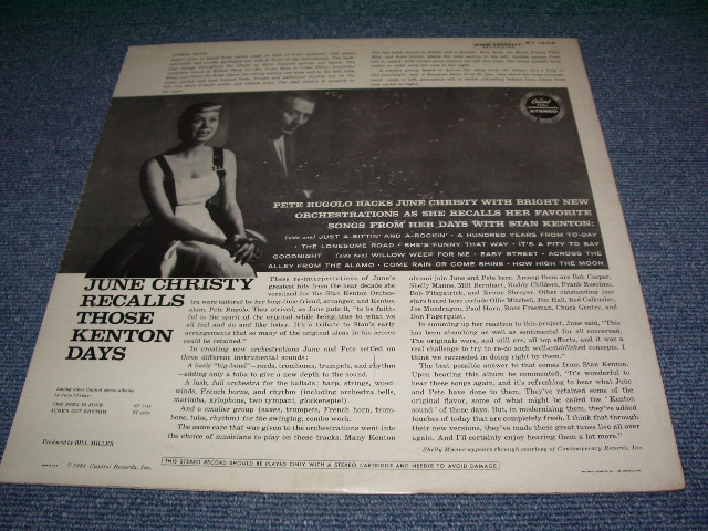 画像: JUNE CHRISTY - RECALLS THOSE KENTON DAYS / 1959 US STEREO ORIGINAL LP  