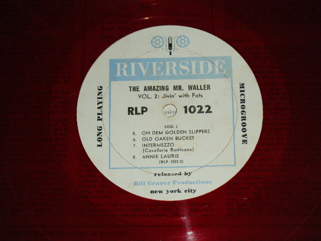 画像: FATS WALLER - THE AMAZING MR. WALLER VOL.2 : JIVIN' WITH FATS /1953 US ORIGINAL RED WAX Vinyl Used 10"LP  