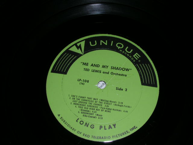 画像: TED LEWIS - ME AND MY SHADOW / 1950s US ORIGINAL MONO LP  