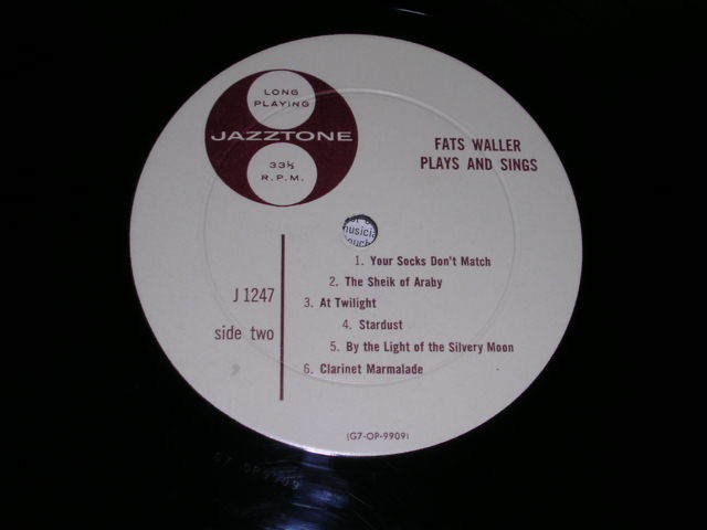 画像: FATS WALLER - PLAYS AND SING / 1956 US ORIGINAL MONO LP  