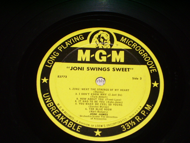 画像: JONI JAMES - JONI SINGS SWEET ( Ex+/Ex++ )  / 1959 US ORIGINAL YELLOW Label  MONO LP