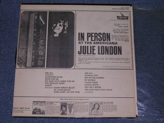 画像: JULIE LONDON - IN PERSON AT THE AMERICANA ( Ex+,Ex/Ex+ ) / 1964 US ORIGINAL STEREO LP