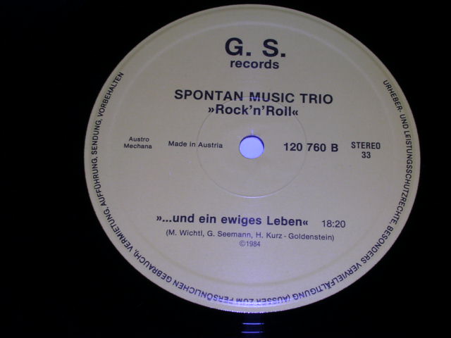 画像: SPONTAN MUSIC TRIO - ROCK 'N' ROLL / 1984 AUSTRIA ORIGINAL LP 