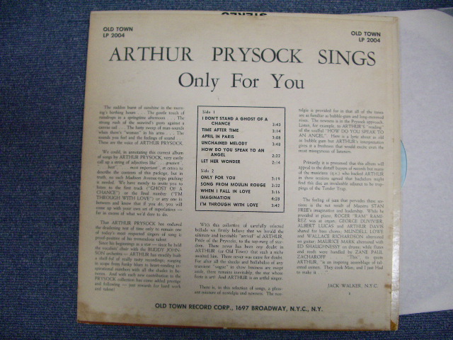 画像: ARTHUR PRYSOCK - SINGS ONLY FOR YOU / 1962 US ORIGINAL LP  