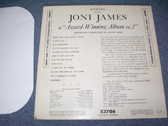 画像: JONI JAMES -  AWARD WINNING ALBUM VOL.2 ( Ex/Ex+ Looks: Ex-) / 1958 US ORIGINAL YELLOW LABEL MONO Used LP 