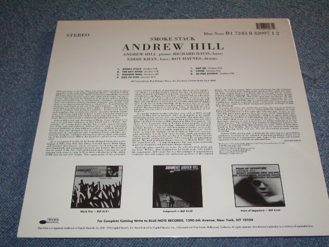 画像: ANDREW HILL - SMOKESTACK ( 180 Glam Heavy Weight ) / 1995 US Reissue 180 Glam Heavy Weight Sealed LP