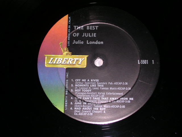 画像: JULIE LONDON - THE BEST OF / 1962 US ORIGINAL MONO LP