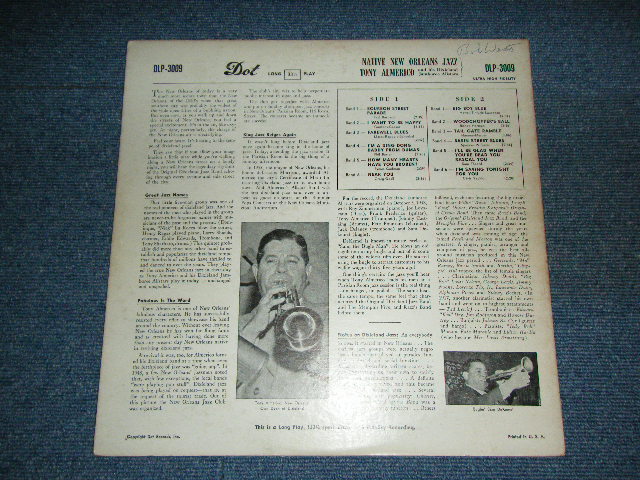 画像: TONY ALMERICO - NATIVE NEW ORLEANS JAZZ  / 1957 US ORIGINAL 2nd Press Label MONO LP  